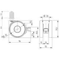 thumb-PAPU HIGH wiel 75mm plug vierkant 16mm met rem-3