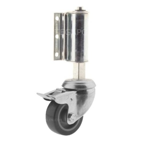 Trapwiel geveerd zwenk 50mm met rem  Trapwiel geveerd zwenk 50mm met rem
