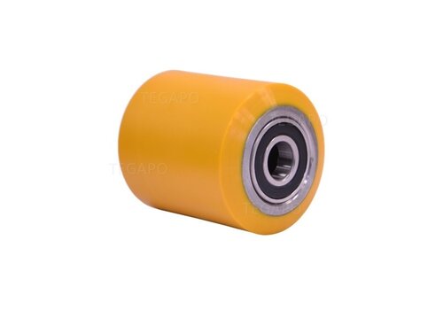 Palletwagenwiel polyurethaan 82x100mm asgat 25mm 