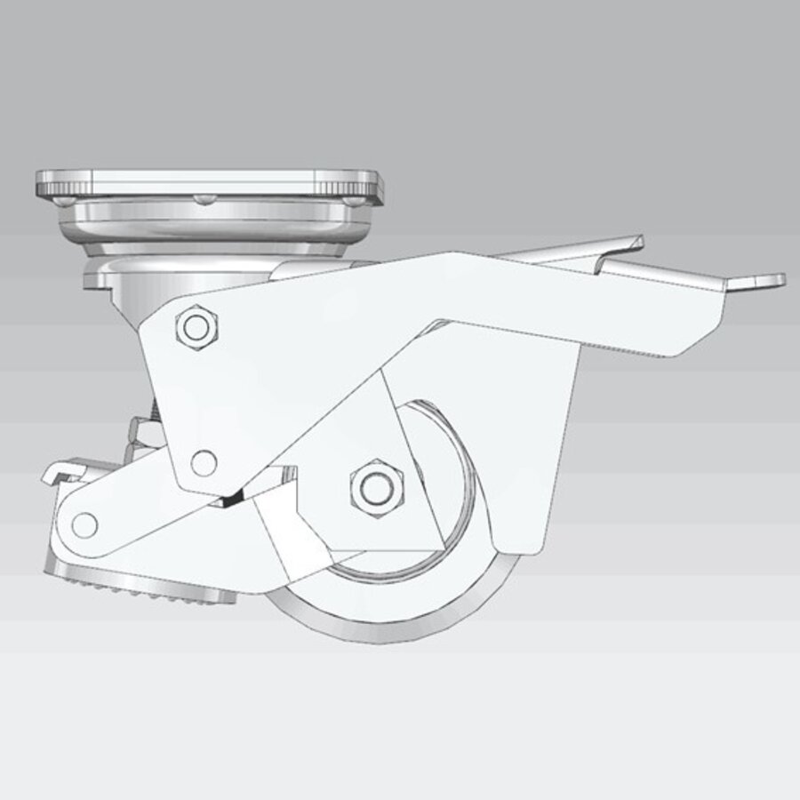 Hef zwenkwiel met stelvoet nylon 80mm-3