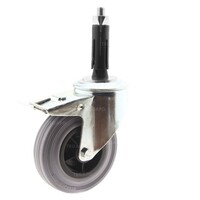 Zwenkwiel rubber 125 indoor ronde buis 19-21,5mm met rem