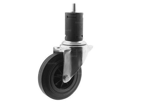 Zwenkwiel rubber 160 3KO ronde buis 40-45mm 