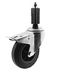 Zwenkwiel rubber 160 3KO vierkante koker 21,5-24mm met rem