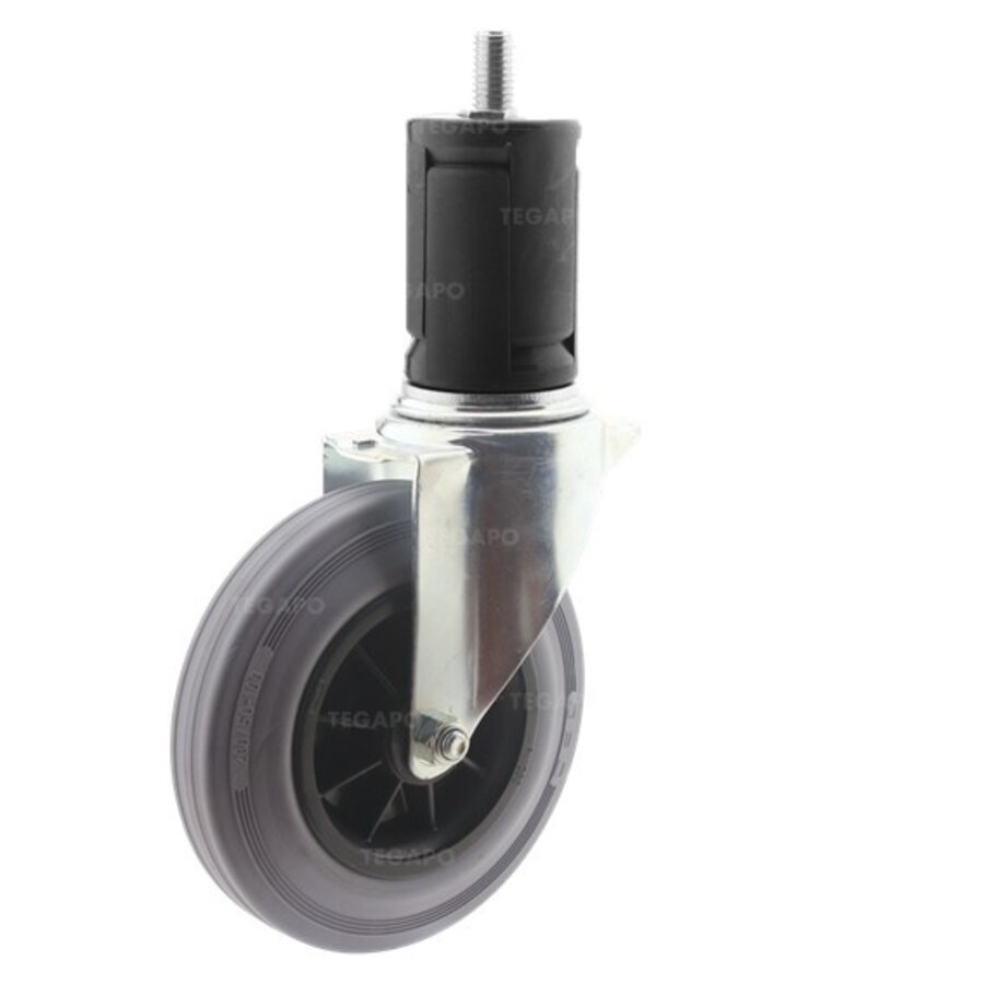 Zwenkwiel rubber 160 indoor ronde buis 40-45mm-1
