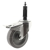 Zwenkwiel elastisch rubber 160 3KO ronde buis 21,5-24mm met rem