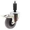 Zwenkwiel rubber 100 indoor vierkante koker 24-27mm met rem