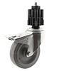 Zwenkwiel elastisch rubber 160 3KO vierkante koker 36-40mm met rem