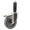 Zwenkwiel elastisch rubber 160 3KO ronde buis 31-35mm met rem
