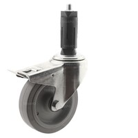 Zwenkwiel elastisch rubber 160 3KO ronde buis 31-35mm met rem