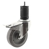 Zwenkwiel elastisch rubber 160 3KO ronde buis 36-39mm met rem