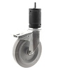 Zwenkwiel elastisch rubber 200 3KO ronde buis 36-39mm met rem