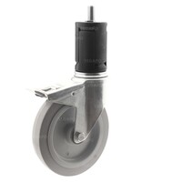 Zwenkwiel elastisch rubber 200 3KO ronde buis 36-39mm met rem