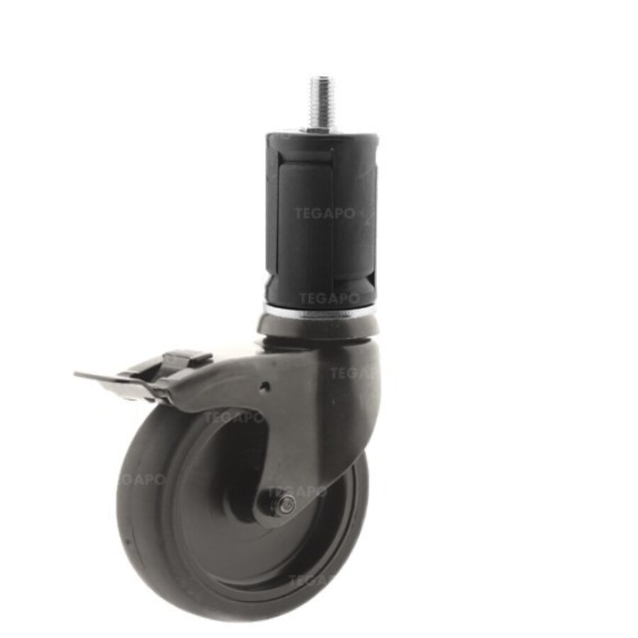 Zwenkwiel 100 black line 2TP ronde buis 40-45mm met rem-1