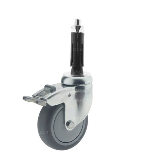 Zwenkwiel 75 verzinkt 2TPKO ronde buis 21,5-24mm met rem 