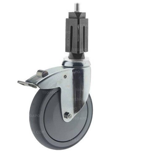 Zwenkwiel 125 verzinkt 2TPKO vierkante koker 27-30mm met rem 