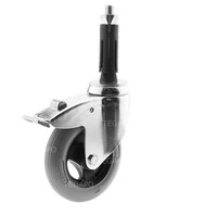 Zwenkwiel unilast rubber 125 3KS ronde buis 24-27mm met rem
