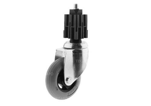 Zwenkwiel unilast rubber 100 3KS vierkante koker 36-40mm 
