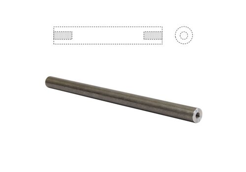 Stalen as 25mm 80cm 2x schroefdraad 