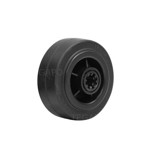 Rubber wiel 80mm 3KO rollager asgat 12mm 