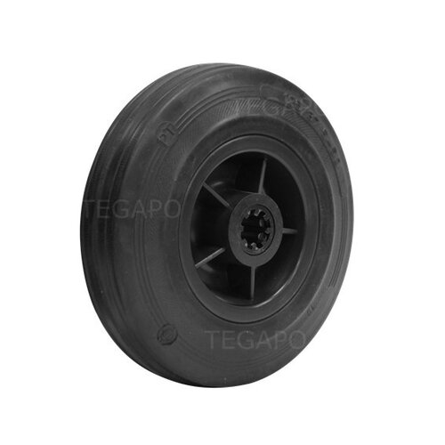 Rubber wiel 125mm 3KO rollager asgat 12mm 