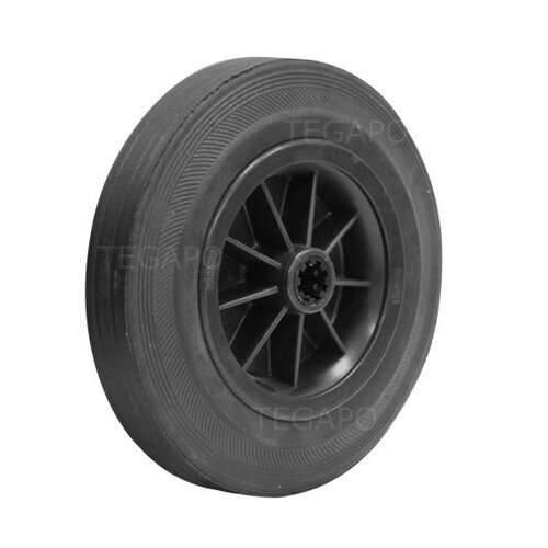 Rubber wiel 200mm 3KO rollager asgat 15mm 