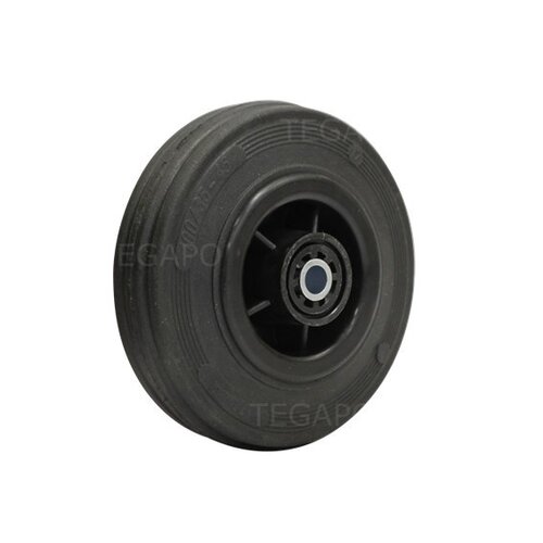 Rubber wiel 100mm 3KO rollager asgat 8mm 