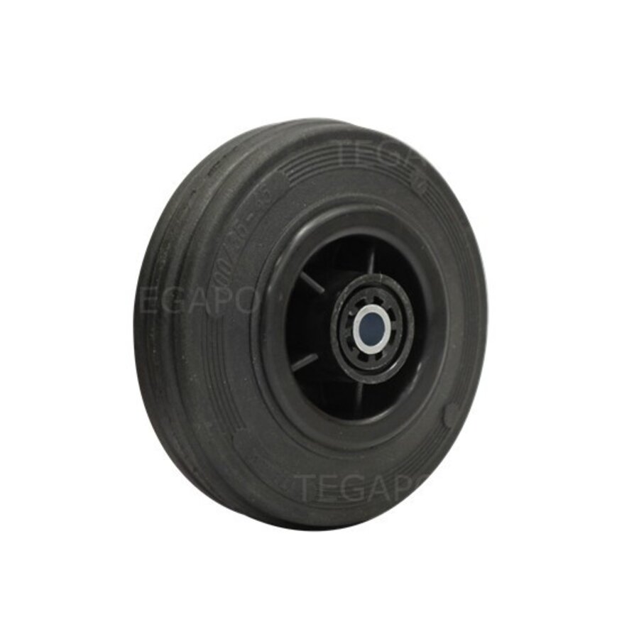 Rubber wiel 100mm 3KO rollager asgat 8mm-1