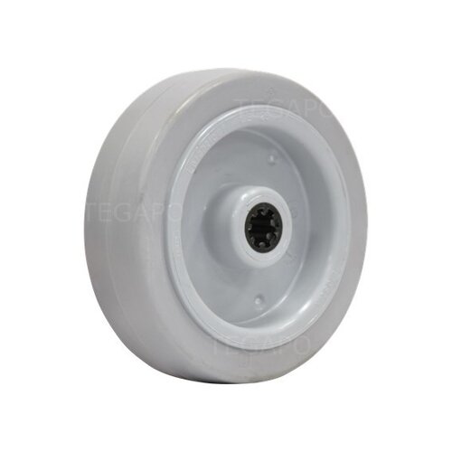 Elastisch rubber wiel 125mm 3KO rollager asgat 12mm 