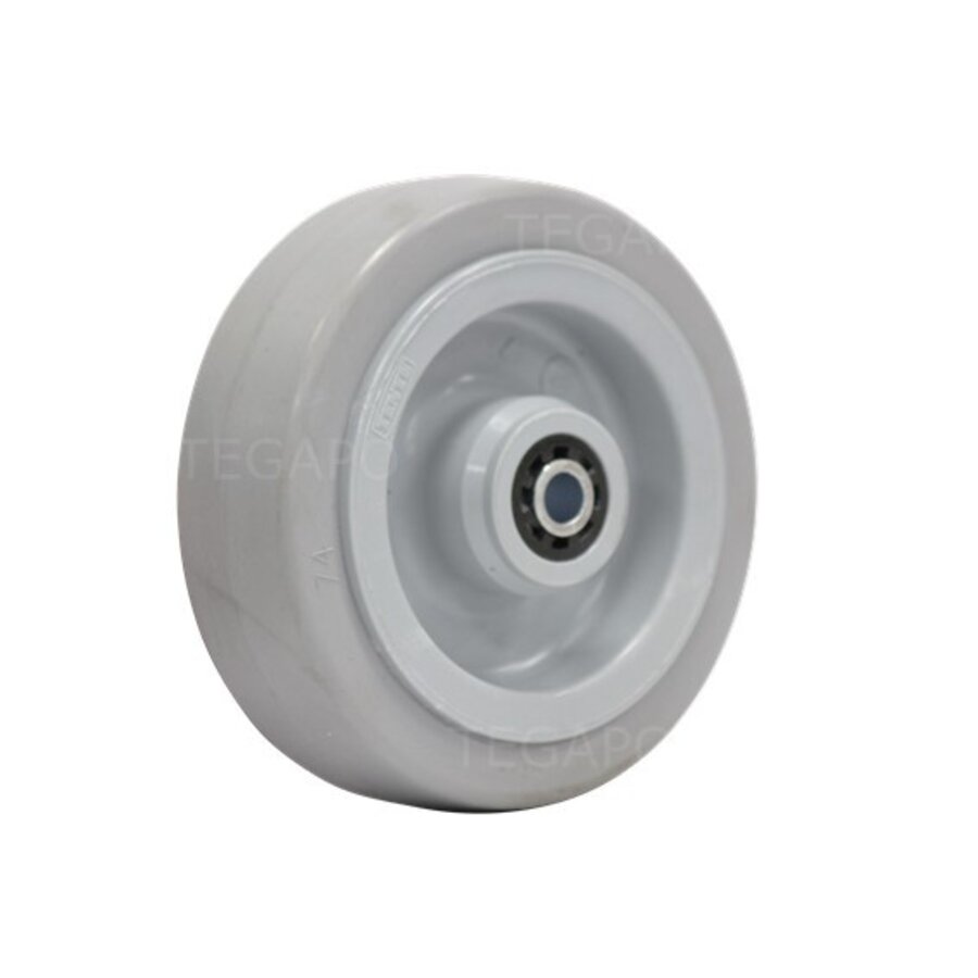 Elastisch rubber wiel 100mm 3KO rollager asgat 8mm-1