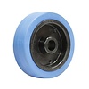 Elastisch rubber wiel blauw 125mm 3KO asgat 20mm Elastisch rubber wiel blauw 125mm 3KO asgat 20mm