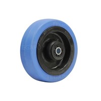thumb-Elastisch rubber wiel blauw 100mm 3KO rollager asgat 8mm-1