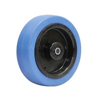 thumb-Elastisch rubber wiel blauw 125mm 3KO rollager asgat 8mm-1