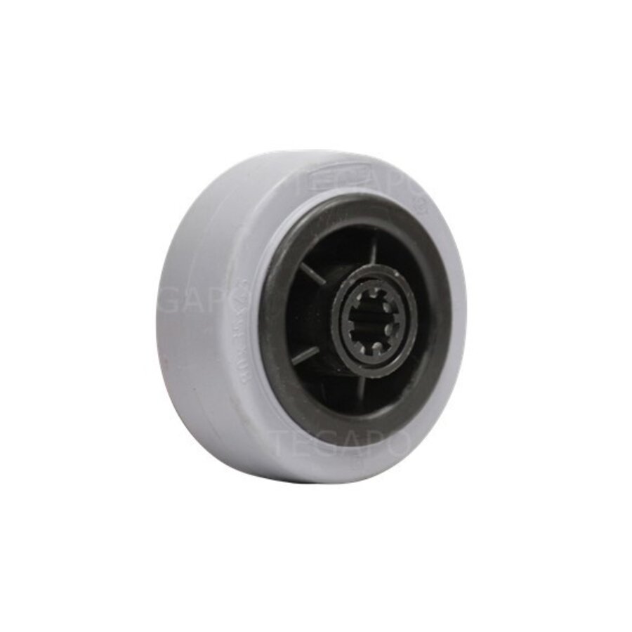 Rubber indoor wiel 80mm 3KO rollager asgat 12mm-1