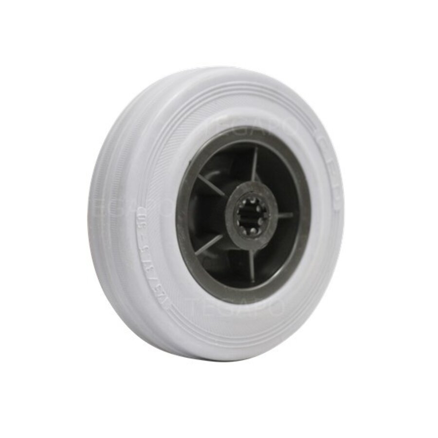 Rubber indoor wiel 125mm 3KO rollager asgat 12mm-1