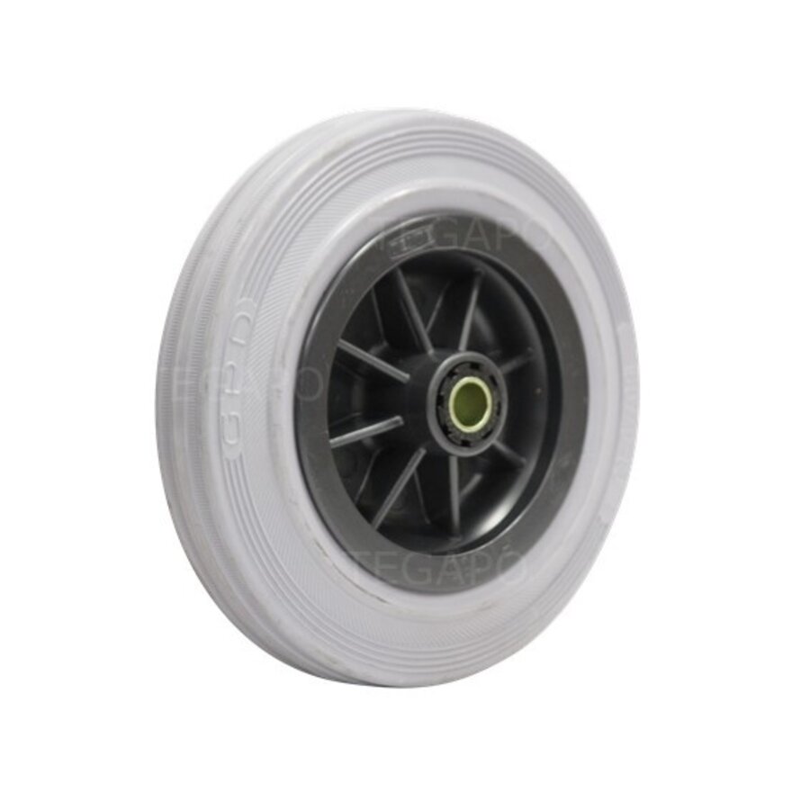 Rubber indoor wiel 160mm 3KO rollager asgat 12mm-1