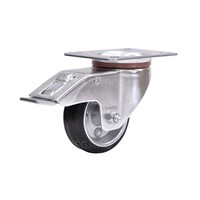 EdelRader zwenkwiel rubber 80mm 2SO plaat met rem