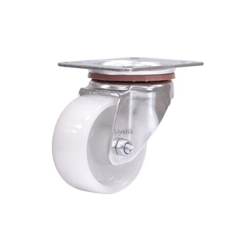 EdelRader zwenkwiel nylon 80mm 2NO plaat 