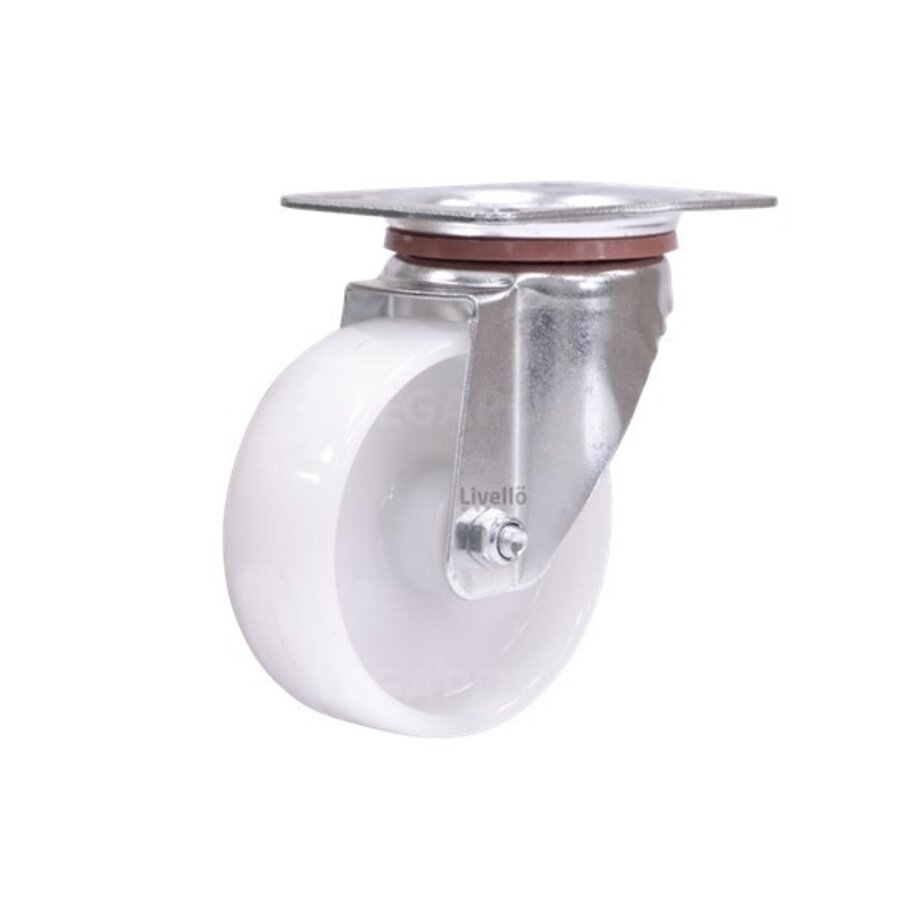 EdelRader zwenkwiel nylon 100mm 2NO plaat-1