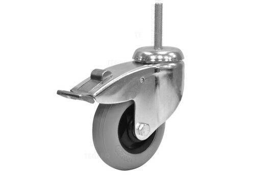 Zwenkwiel unilast rubber 100 3KS M6x51mm met rem 