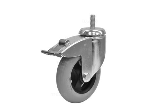 Zwenkwiel unilast rubber 125 3KS M8x17mm met rem 