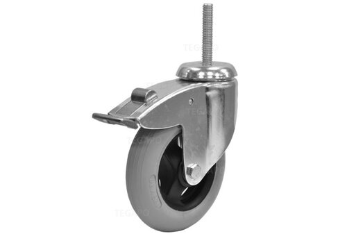 Zwenkwiel unilast rubber 125 3KS M8x52mm met rem 