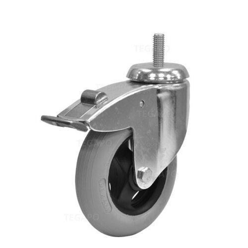 Zwenkwiel unilast rubber 125 3KS M6x15mm met rem 