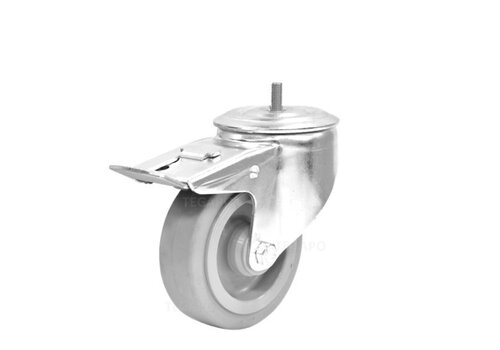 Zwenkwiel elastisch rubber 100 3KO M8x15mm met rem 