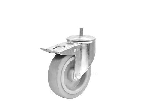 Zwenkwiel elastisch rubber 125 3KO M10x15mm met rem 