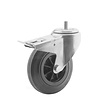 Zwenkwiel rubber 160 3KO M8x15mm met rem