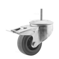 Zwenkwiel rubber 80 3KO M8x30mm met rem