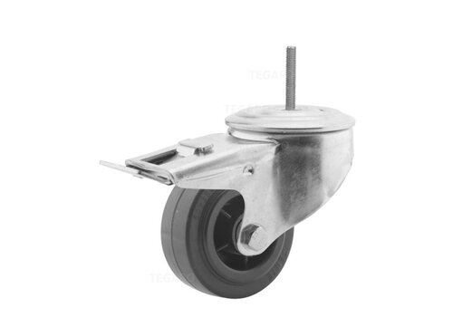 Zwenkwiel rubber 80 3KO M8x30mm met rem 