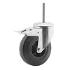 Zwenkwiel rubber 125 3KO M8x50mm met rem