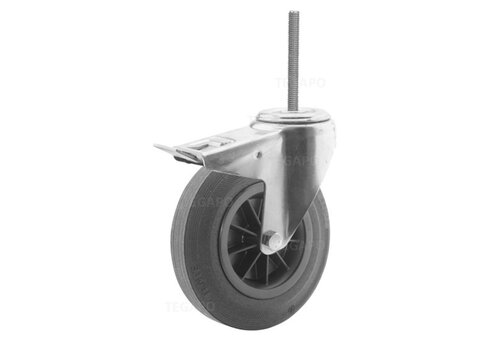 Zwenkwiel rubber 200 3KO M8x40mm met rem 