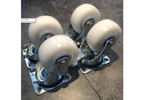 Zwenkwiel nylon 125 5SO zwaarlast set 